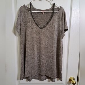 Juicy Couture Silver Bling Cold Shoulder Top Size XL